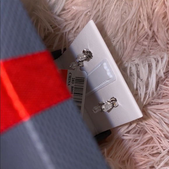 Lab Created White Sapphire and Cultured Freshwater Pearl Earring Set - Picture 5 of 6